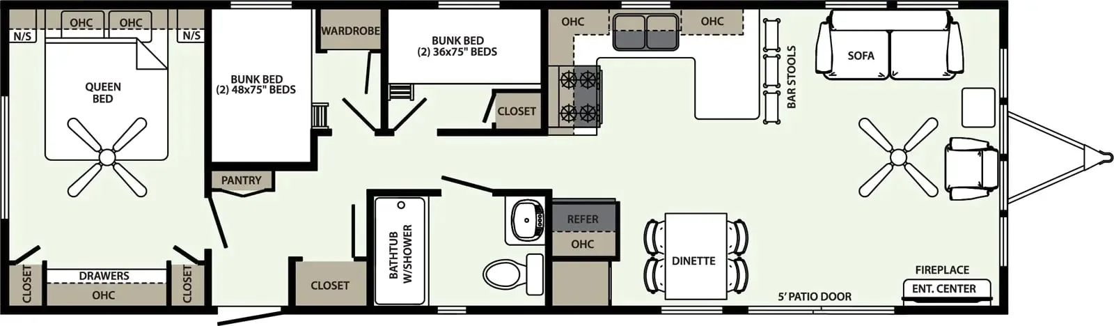 Forest River Quailridge Canada 45-3B-C floor plan