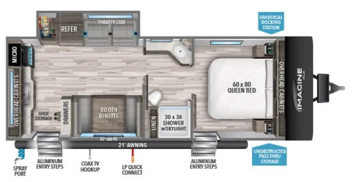 2022 Grand Design Imagine XLS 23LDE - Floor plan