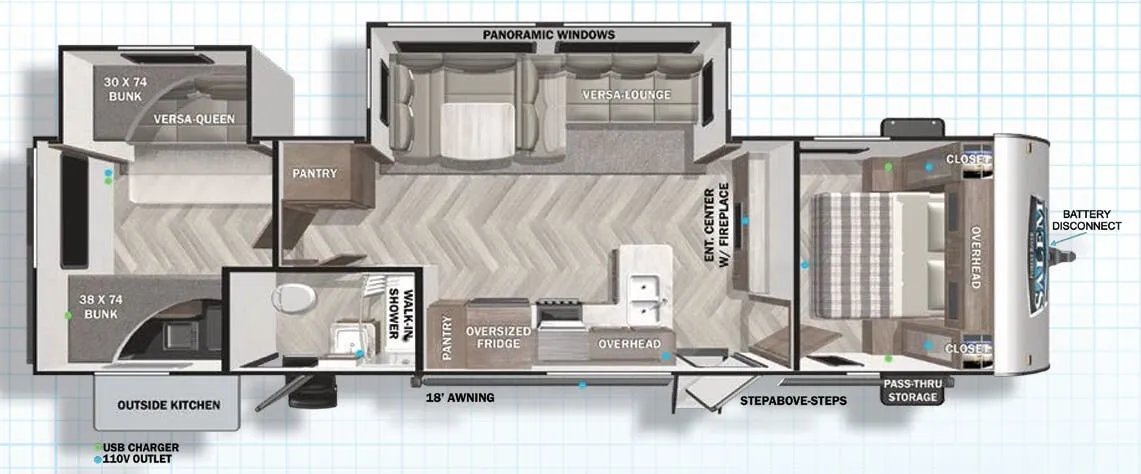 Forest River Salem 32BHDS floor plan