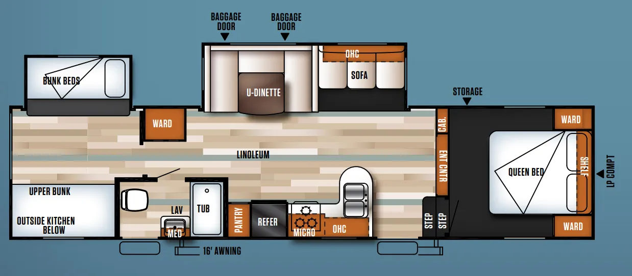 Forest River Salem 33BHOK floor plan
