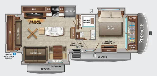 2022 Jayco Pinnacle 32RLTS - Floor plan
