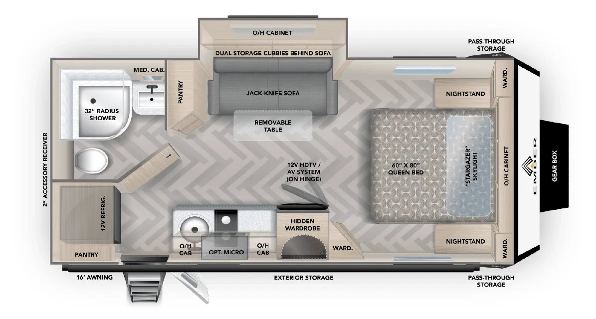Ember RV Overland 201FBQ floor plan