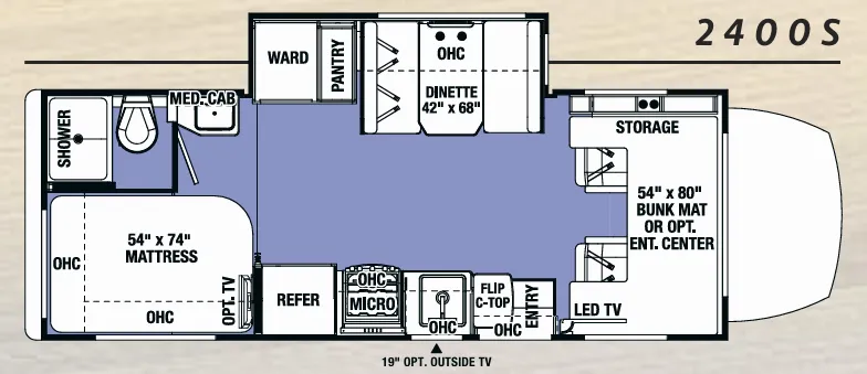 Forest River Sunseeker MBS 2400S floor plan