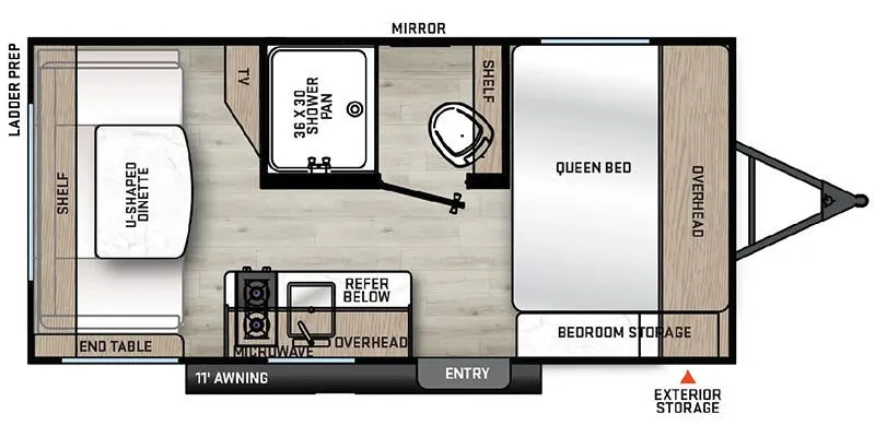 2024 Forest River Aurora Light 15RDX floor plan