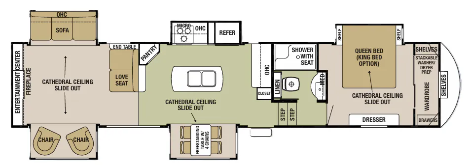 Forest River Cedar Creek Silverback 37RL floor plan