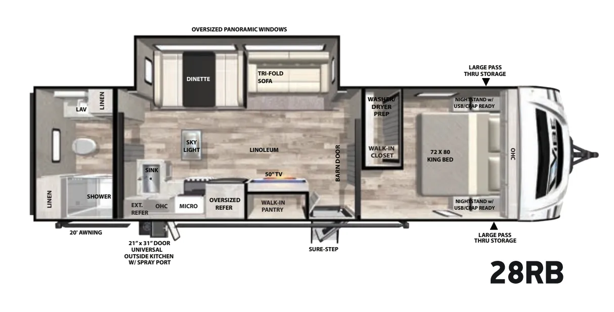 Forest River Vibe 28RB floor plan