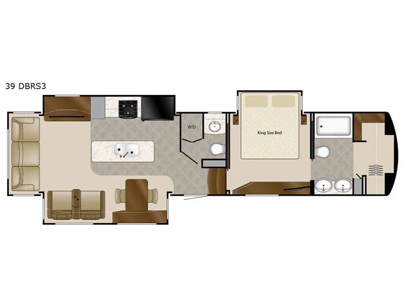 2017 DRV Mobile Suites 39DBRS3 - Floor plan