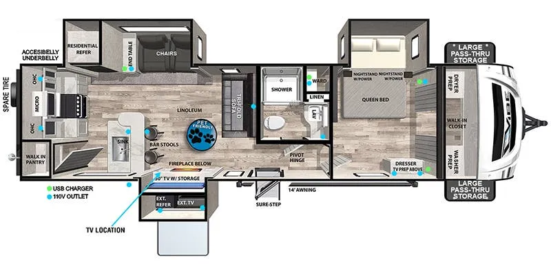 2023 Forest River Vibe 31ML floor plan
