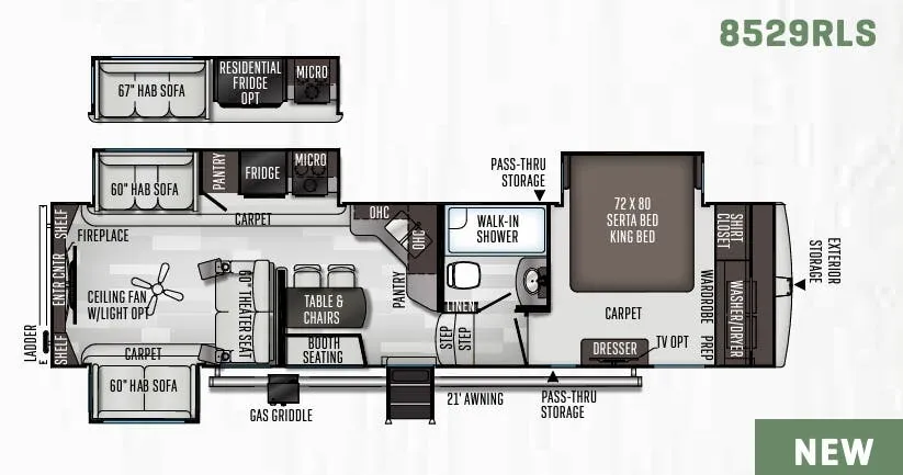 Forest River Flagstaff Super Lite 8529RLS floor plan