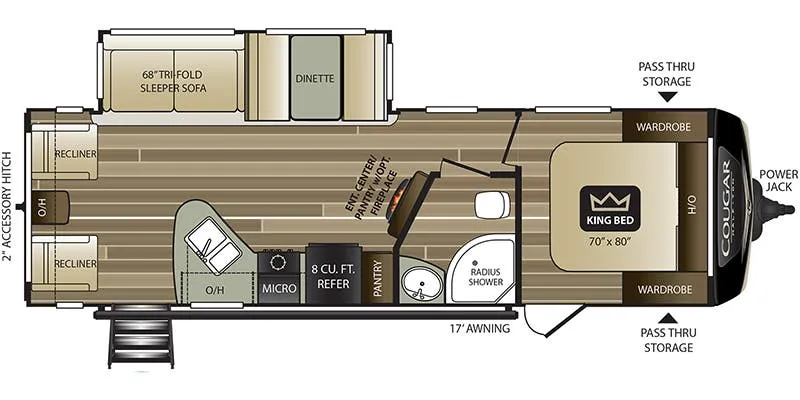 Keystone Cougar Half-Ton 27SAB floor plan
