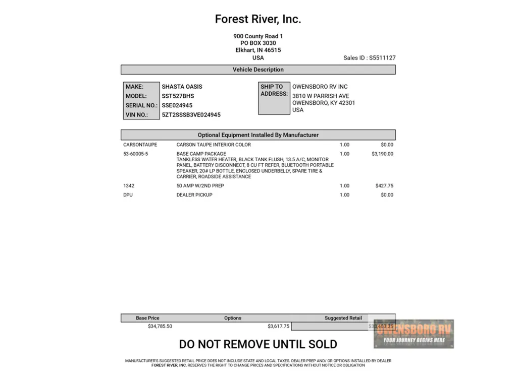2027 Shasta RVs i-5 Edition 527BHS, Photos photo 14
