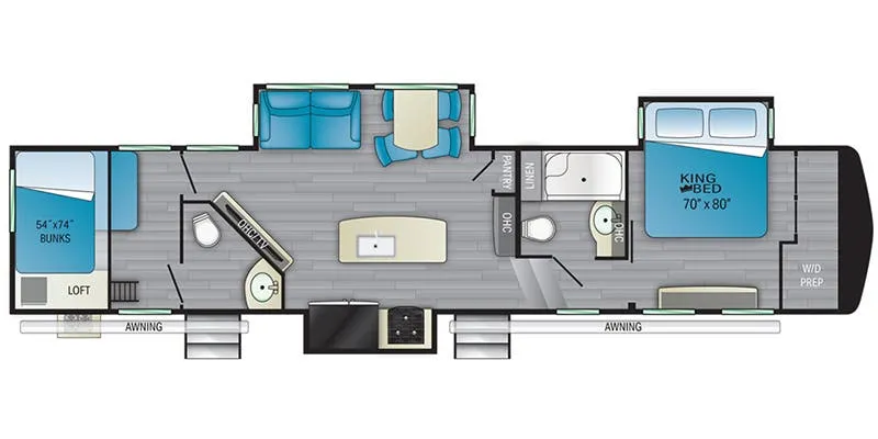 Heartland Bighorn Traveler BHTR 37 TB floor plan