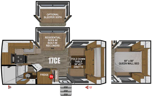 Outdoors RV Creek Side Titanium Series 17CE floor plan