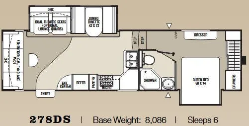 Coachmen Chaparral 278DS floor plan