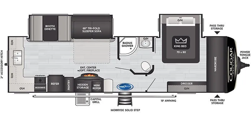 Keystone Cougar Half-Ton 30RKDWE floor plan