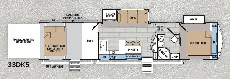 Forest River XLR Nitro 33DK5 floor plan