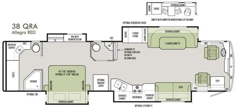 2013 Tiffin Allegro RED 38QRA floor plan