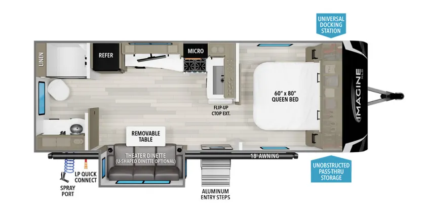 Grand Design Imagine XLS 22RBE floor plan