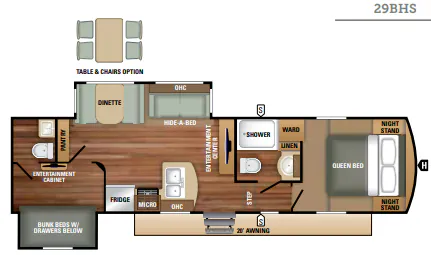 Starcraft Solstice Super Lite 29BHS floor plan