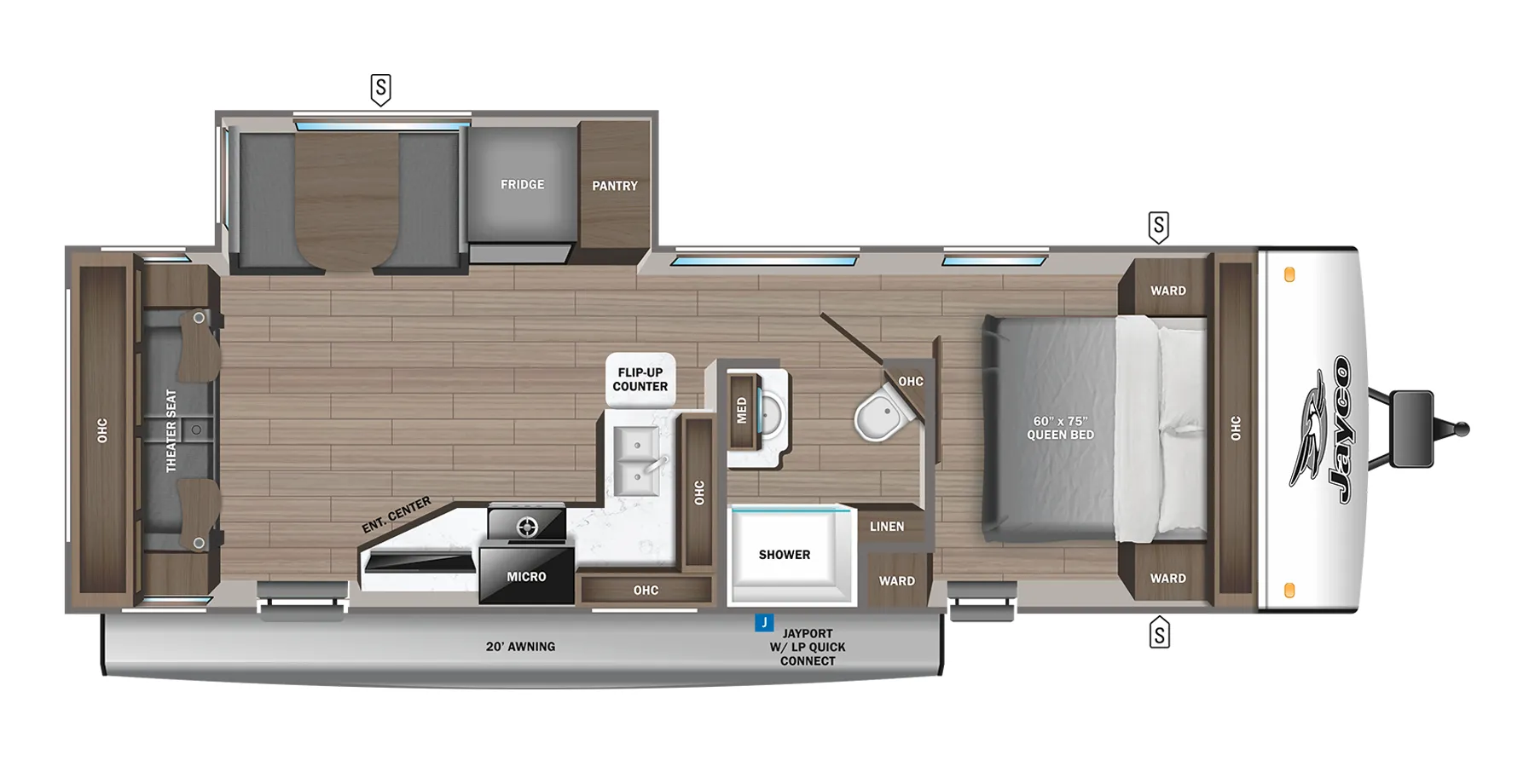 2023 Jayco Jay Feather 26RL - Floor plan