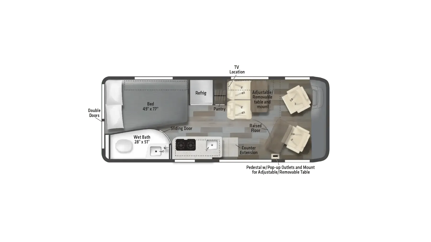 2026 Winnebago Travato 59G - Floor plan