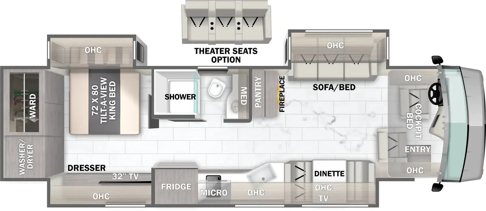 Forest River Berkshire 34B floor plan