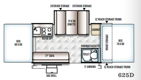 Forest River Flagstaff Classic 625D floor plan