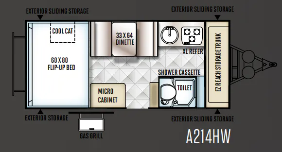 Forest River Rockwood Hard Side A214HW floor plan