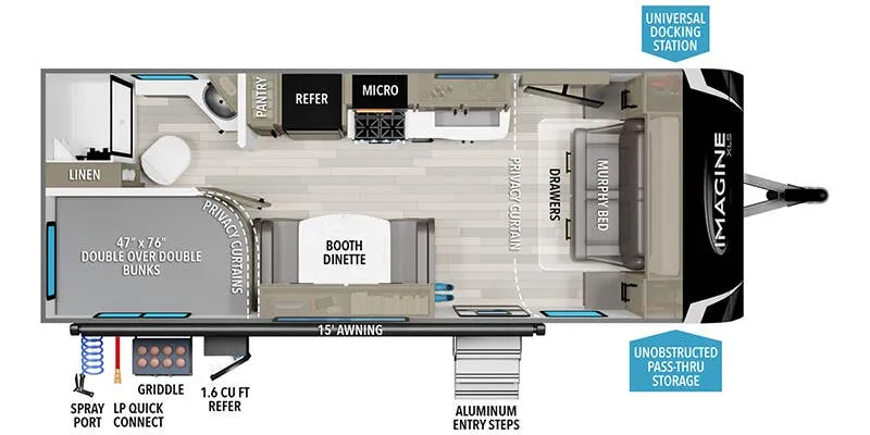 2025 Grand Design Imagine XLS 21BHE - Floor plan