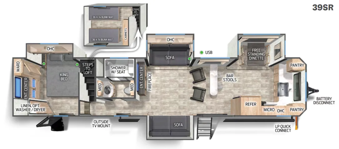 Forest River Cherokee Timberwolf 39SR floor plan