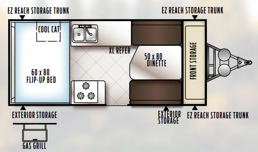 Forest River Rockwood Hard Side A212HW floor plan
