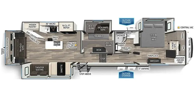 2025 Forest River Cherokee Arctic Wolf Suite 3650 SUITE floor plan