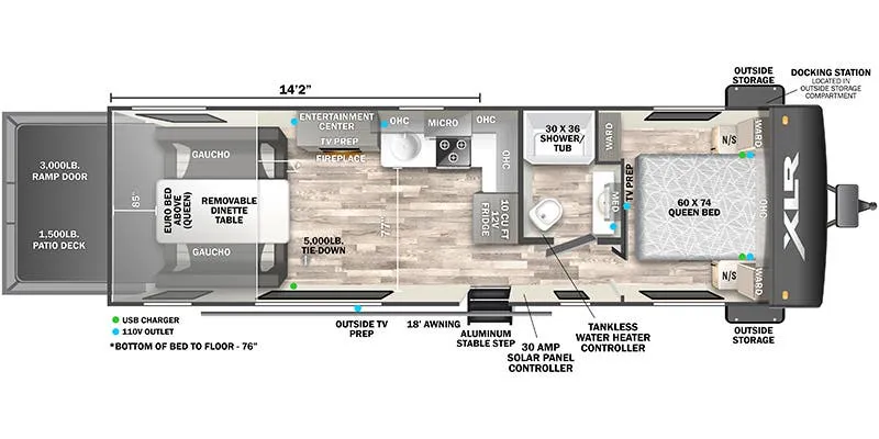 Forest River XLR Micro Boost 2714M floor plan