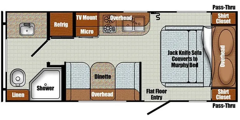 Gulf Stream Vista Cruiser 19MBS floor plan