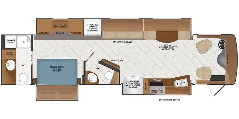 Fleetwood Pace Arrow LXE 38K floor plan