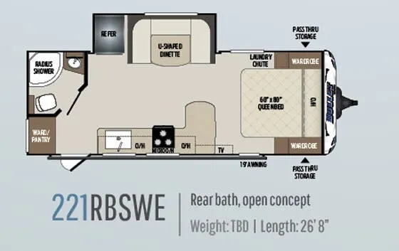 Keystone Bullet 221RBSWE floor plan