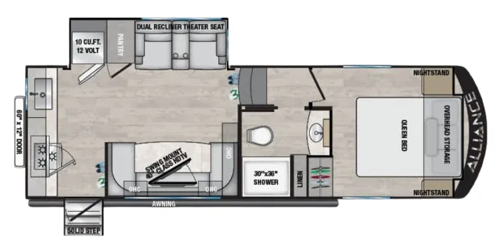 Alliance RV Avenue All-Access 22ML floor plan