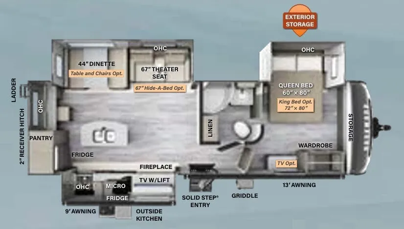 Forest River Rockwood Ultra Lite 2720IK floor plan