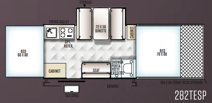 Forest River Rockwood Extreme Sports Package 282TESP floor plan