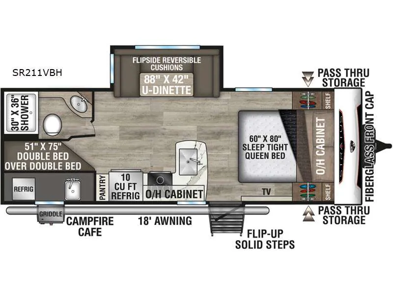 2026 Venture RV Stratus SR211VBH - Floor plan