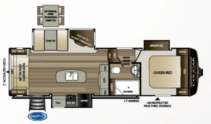 Keystone Cougar Half-Ton 27RLSWE floor plan