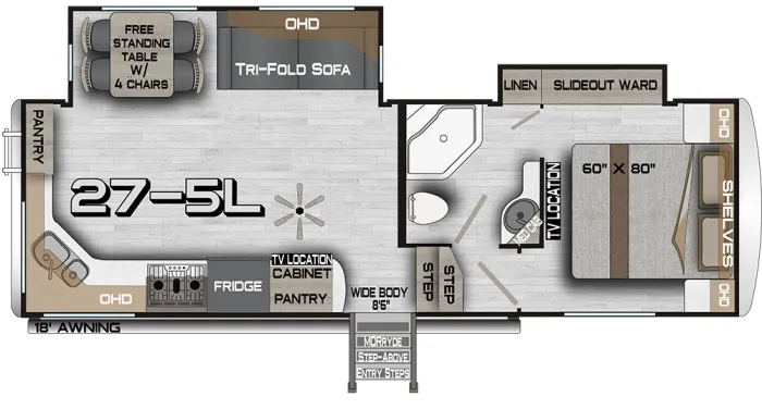 2025 Northwood Arctic Fox Grande Ronde 27-5L floor plan