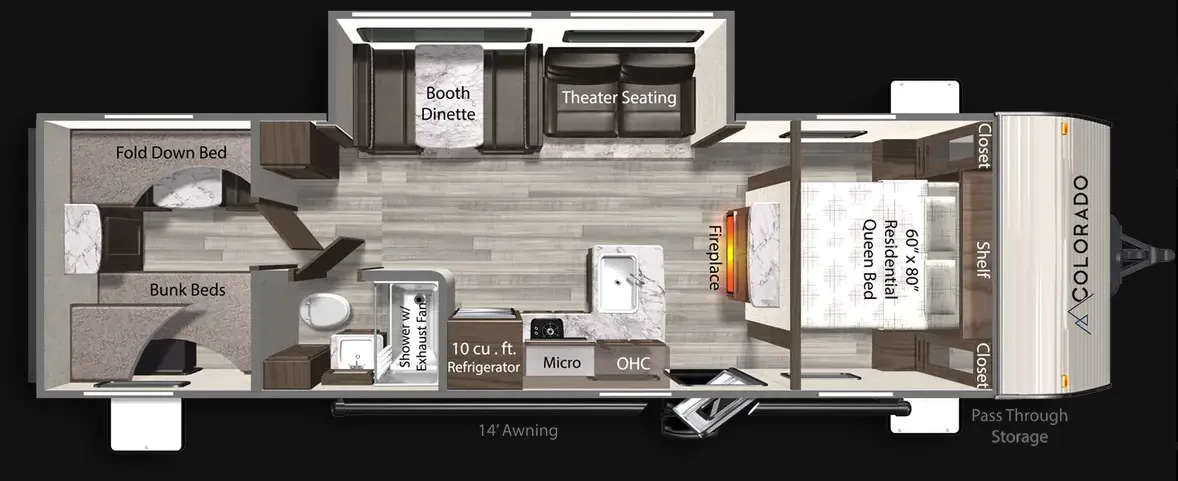 Dutchmen Colorado 280BHC floor plan
