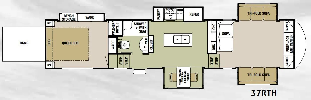 Forest River Cedar Creek Silverback 37RTH floor plan