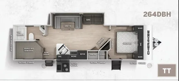 2021 Forest River Cherokee 264DBH - Floor plan