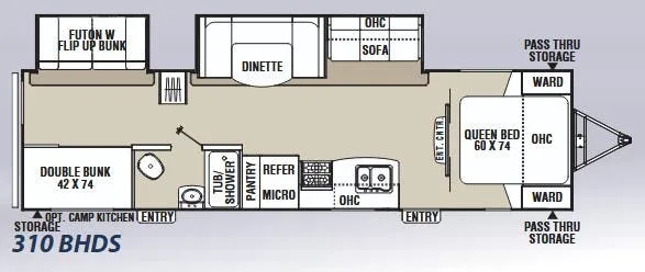 2018 Coachmen Freedom Express 310BHDS - Floor plan