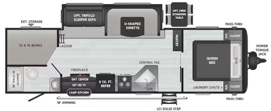 2013 Keystone Hideout 28BHS - Floor plan