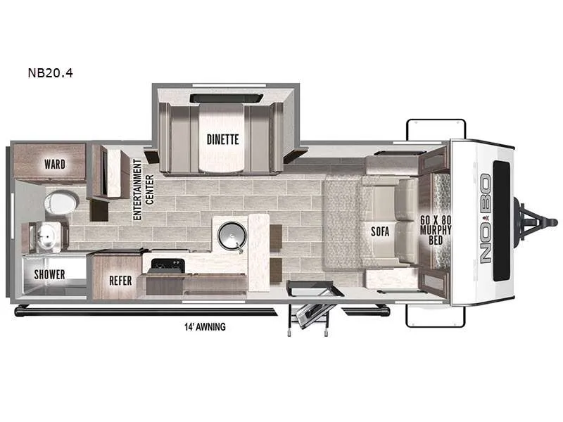 2022 Forest River No Boundaries 20.4 - Floor plan