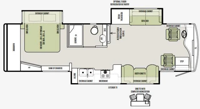 Tiffin Allegro Breeze 33 BR floor plan