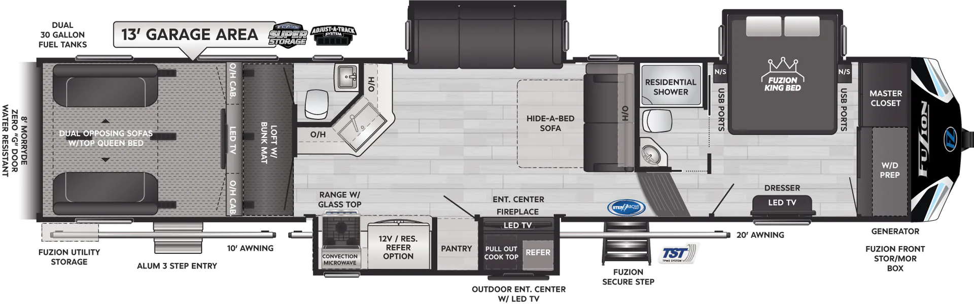 Keystone Fuzion 428 floor plan